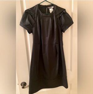 Sportmax Code Black Dress Size 8 Short Sleeve Midi